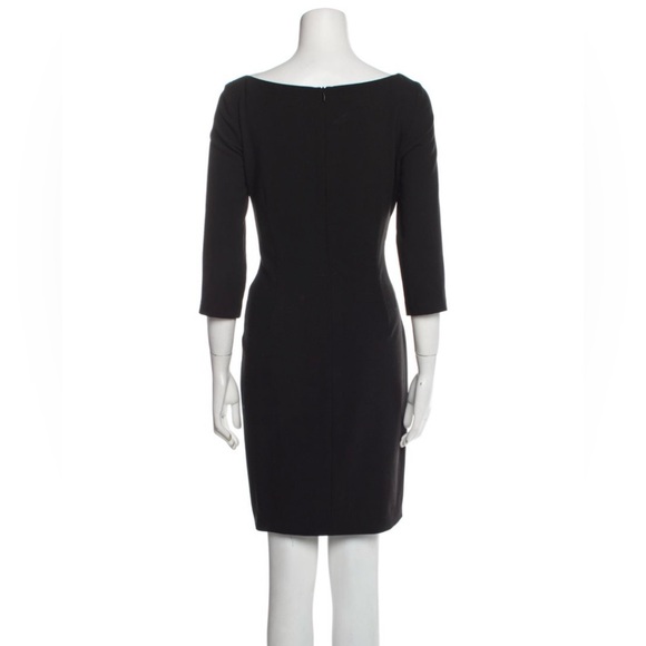 David Meister | Black Bateau Neckline Midi Sheath Dress Ruched Sides | 14 - Picture 2 of 7
